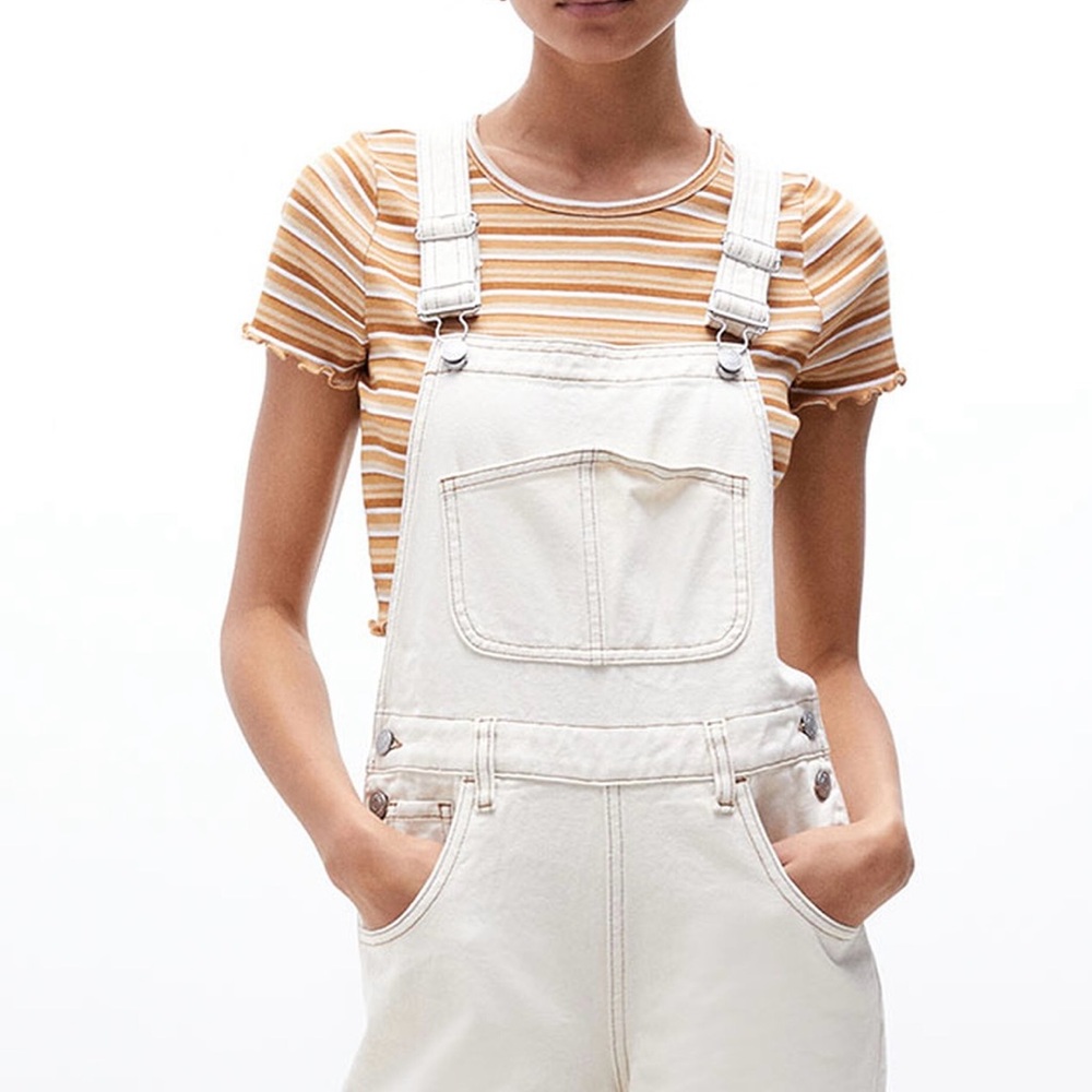 PacSun Bone Baggy Short Overalls